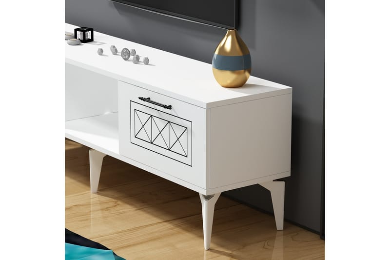 Housley Tv-bänk 150 cm Vit - Möbler - Vardagsrum - Tv-möbler & mediamöbler - Tv-bänkar