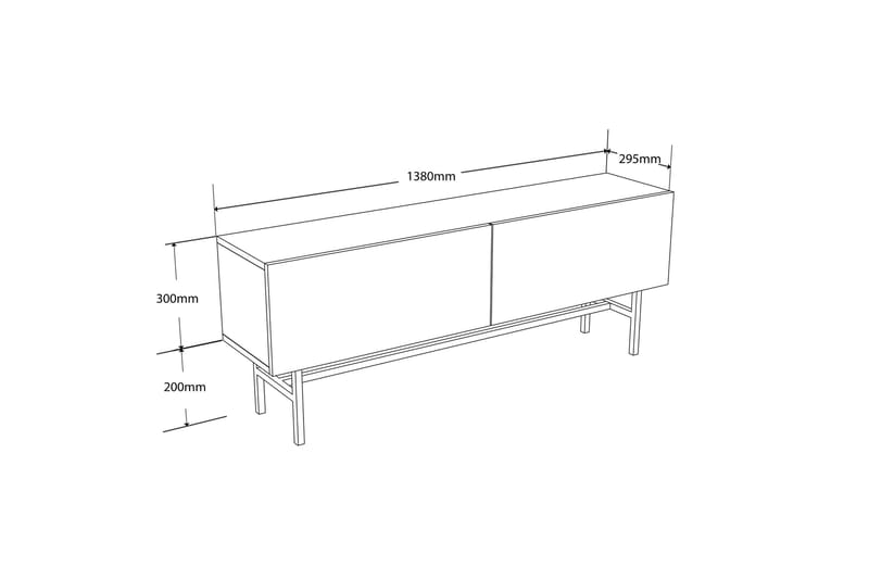 Hue Tv-bänk 138 cm Svart - Möbler - Vardagsrum - Tv-möbler & mediamöbler - Tv-bänkar