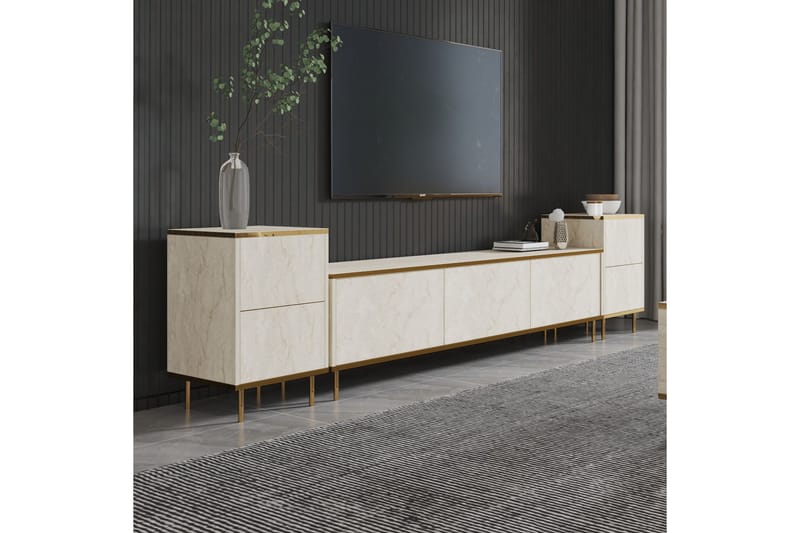 Imaj  Tv-bänk 180 cm Beige/Guld - Möbler - Vardagsrum - Tv-möbler & mediamöbler - Tv-bänkar