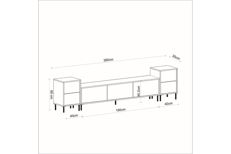 Imaj  Tv-bänk 180 cm Beige/Guld - Möbler - Vardagsrum - Tv-möbler & mediamöbler - Tv-bänkar