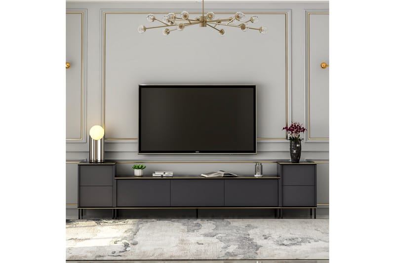 IMAJ Tv-möbelset 180x35 cm Svart - Möbler - Vardagsrum - Tv-möbler & mediamöbler - Tv-möbelset