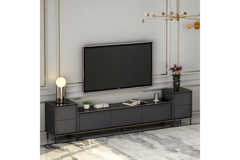 IMAJ Tv-möbelset 180x35 cm Svart - Möbler - Vardagsrum - Tv-möbler & mediamöbler - Tv-möbelset