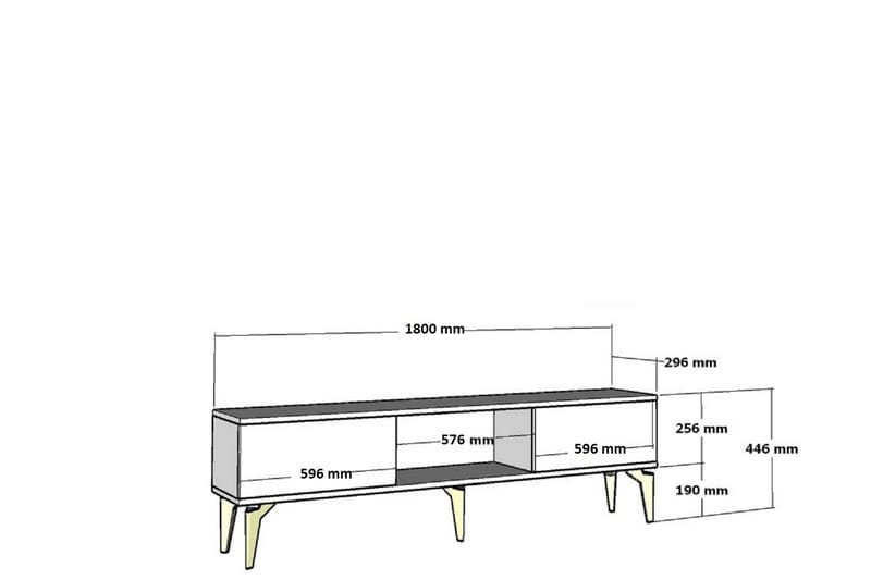 Ipek Tv-bänk 180 cm Antracit/Guld - Möbler - Vardagsrum - Tv-möbler & mediamöbler - Tv-bänkar