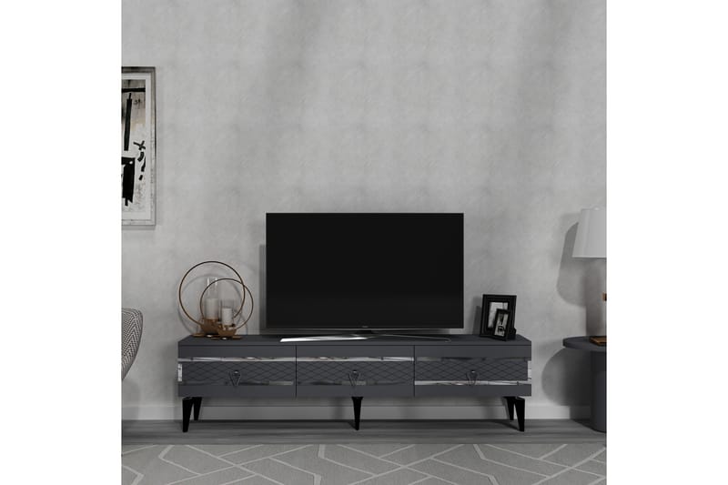 Ipek Tv-bänk 180 cm Antracit/Silver - Möbler - Vardagsrum - Tv-möbler & mediamöbler - Tv-bänkar