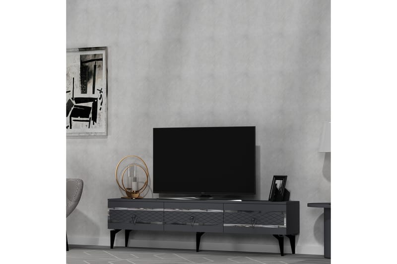 Ipek Tv-bänk 180 cm Antracit/Silver - Möbler - Vardagsrum - Tv-möbler & mediamöbler - Tv-bänkar