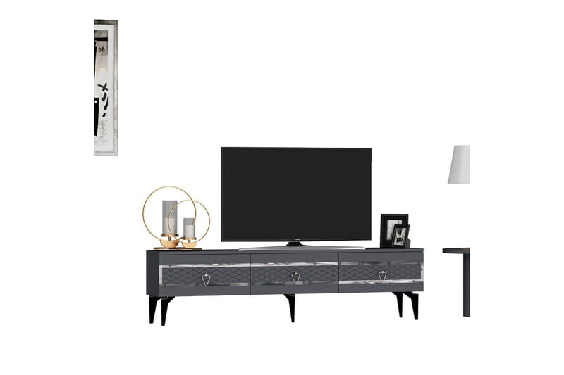 Ipek Tv-bänk 180 cm Antracit/Silver - Möbler - Vardagsrum - Tv-möbler & mediamöbler - Tv-bänkar