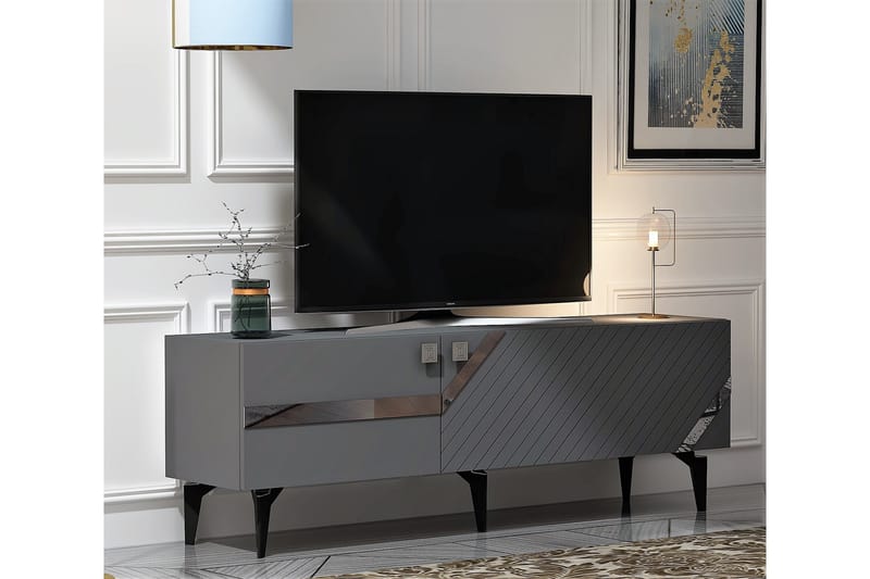 Iris  Tv-bänk 150 cm Antracit/Silver - Möbler - Vardagsrum - Tv-möbler & mediamöbler - Tv-bänkar