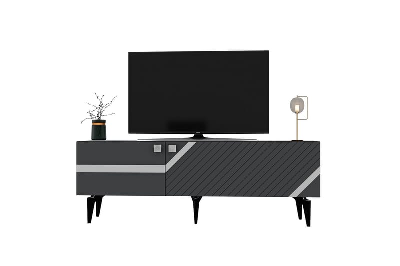 Iris  Tv-bänk 150 cm Antracit/Silver - Möbler - Vardagsrum - Tv-möbler & mediamöbler - Tv-bänkar