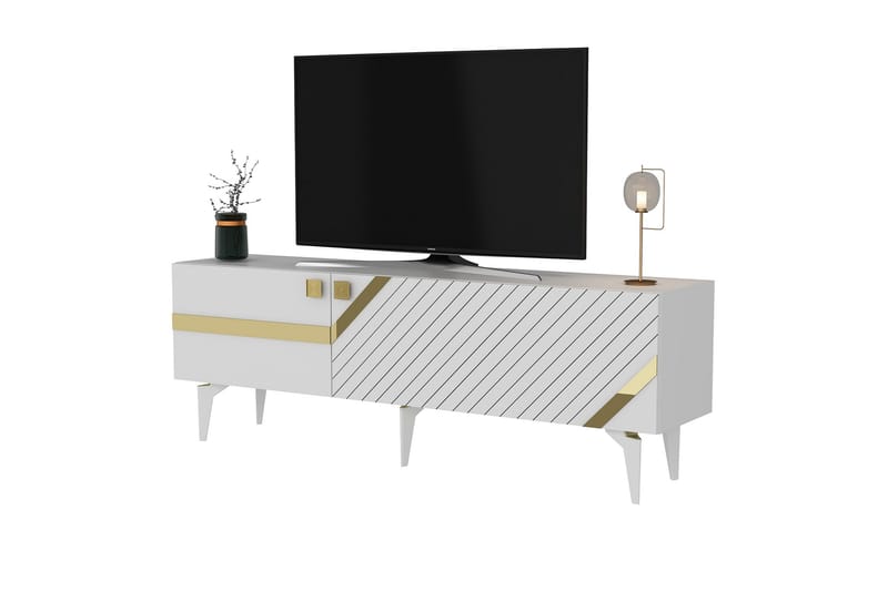 Iris  Tv-bänk 150 cm Vit/Guld - Möbler - Vardagsrum - Tv-möbler & mediamöbler - Tv-bänkar