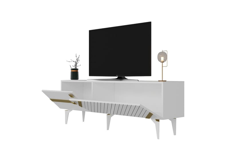 Iris  Tv-bänk 150 cm Vit/Guld - Möbler - Vardagsrum - Tv-möbler & mediamöbler - Tv-bänkar