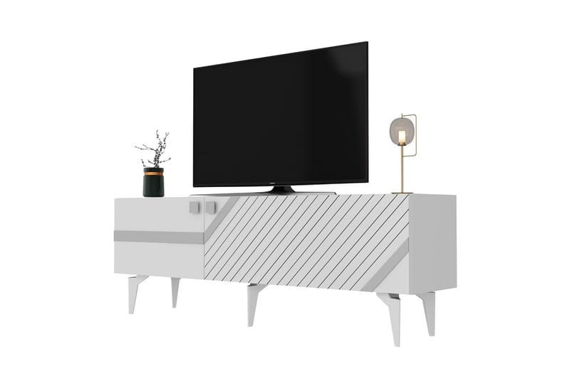 Iris  Tv-bänk 150 cm Vit/Silver - Möbler - Vardagsrum - Tv-möbler & mediamöbler - Tv-bänkar