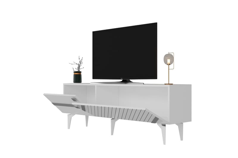 Iris  Tv-bänk 150 cm Vit/Silver - Möbler - Vardagsrum - Tv-möbler & mediamöbler - Tv-bänkar