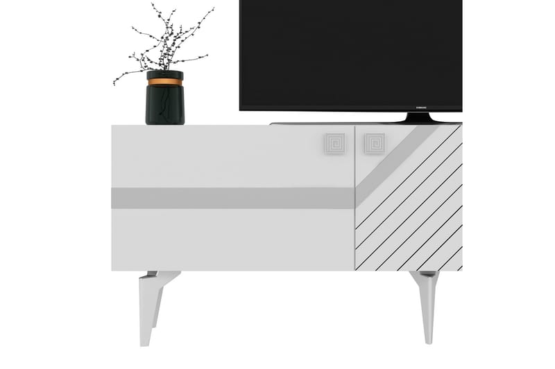 Iris  Tv-bänk 150 cm Vit/Silver - Möbler - Vardagsrum - Tv-möbler & mediamöbler - Tv-bänkar