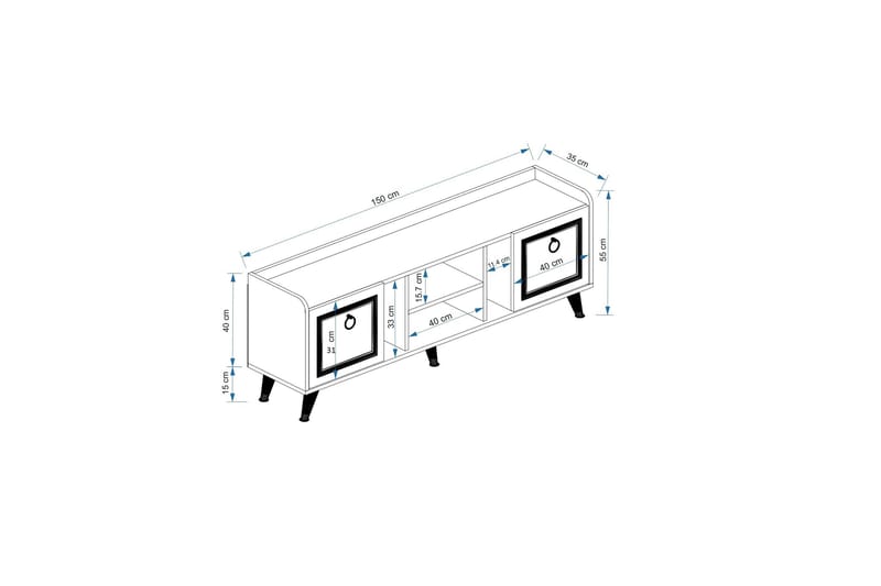 IRUBHI Tv-möbelset 150x35 cm Brun - Möbler - Vardagsrum - Tv-möbler & mediamöbler - Tv-möbelset