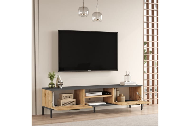 JAHIDA Tv-möbelset 160x35 cm Mörkblå/Svart - Möbler - Vardagsrum - Tv-möbler & mediamöbler - Tv-möbelset