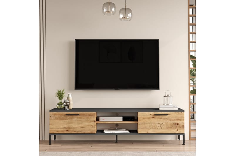 JAHIDA Tv-möbelset 160x35 cm Mörkblå/Svart - Möbler - Vardagsrum - Tv-möbler & mediamöbler - Tv-möbelset