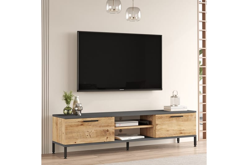 JAHIDA Tv-möbelset 160x35 cm Mörkblå/Svart - Möbler - Vardagsrum - Tv-möbler & mediamöbler - Tv-möbelset