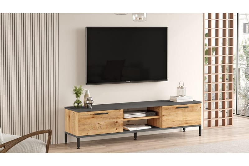 JAHIDA Tv-möbelset 160x35 cm Mörkblå/Svart - Möbler - Vardagsrum - Tv-möbler & mediamöbler - Tv-möbelset