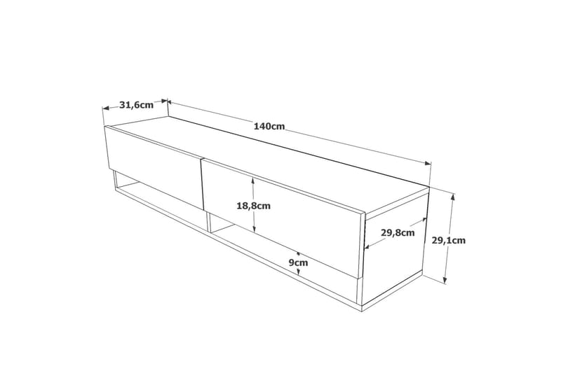 Jaivind  Tv-bänk 140 cm Brun/Grön - Möbler - Vardagsrum - Tv-möbler & mediamöbler - Tv-bänkar