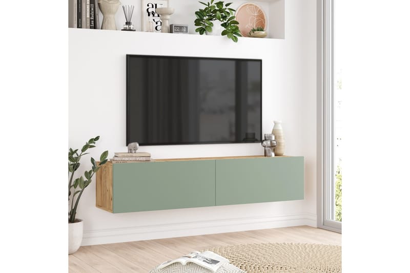 Jaivind  Tv-bänk 140 cm Brun/Grön - Möbler - Vardagsrum - Tv-möbler & mediamöbler - Tv-bänkar