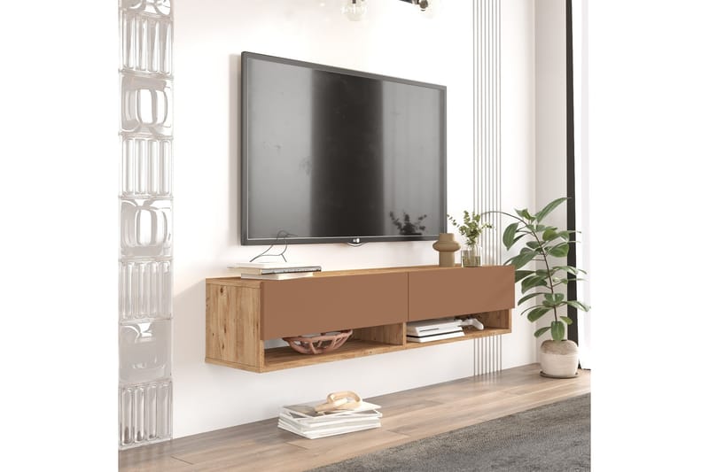 Jaivind  Tv-bänk 140 cm Brun/Röd - Möbler - Vardagsrum - Tv-möbler & mediamöbler - Tv-bänkar