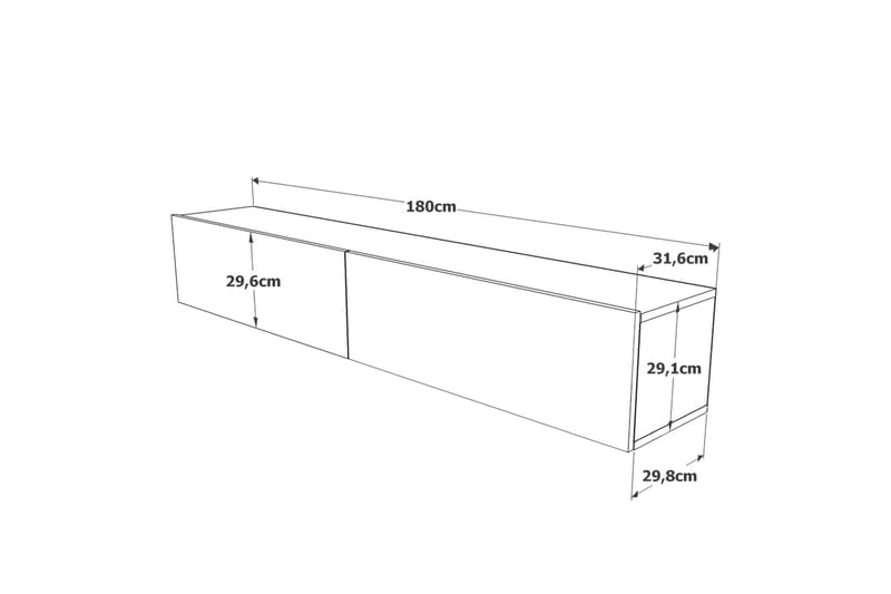 Jaivind  Tv-bänk 180 cm Brun/Röd - Möbler - Vardagsrum - Tv-möbler & mediamöbler - Tv-bänkar