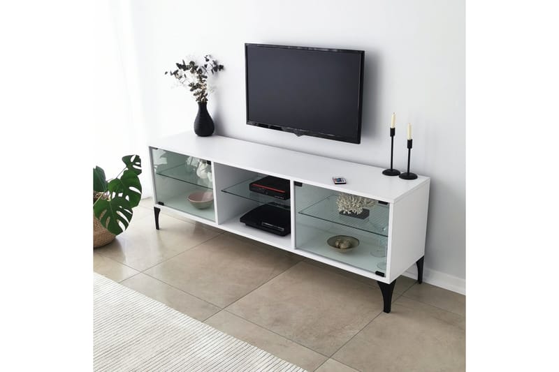 KASHIWA Tv-bänk 160x35 cm Vit - Möbler - Vardagsrum - Tv-möbler & mediamöbler - Tv-bänkar