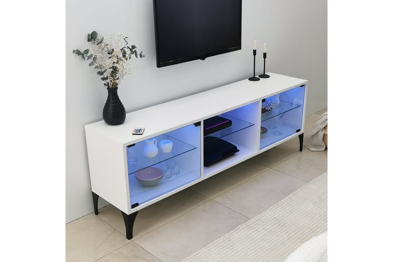 KASHIWA Tv-bänk 160x35 cm Vit - Möbler - Vardagsrum - Tv-möbler & mediamöbler - Tv-bänkar