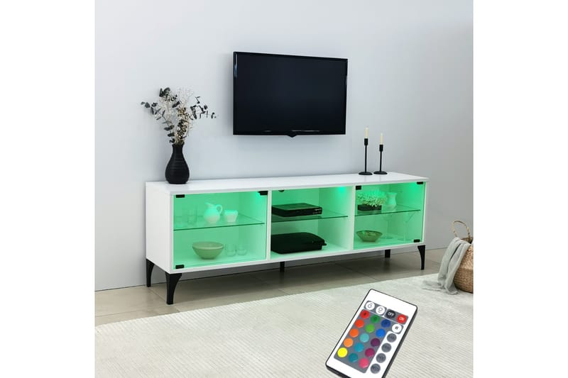 KASHIWA Tv-bänk 160x35 cm Vit - Möbler - Vardagsrum - Tv-möbler & mediamöbler - Tv-bänkar