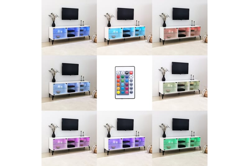 KASHIWA Tv-bänk 160x35 cm Vit - Möbler - Vardagsrum - Tv-möbler & mediamöbler - Tv-bänkar