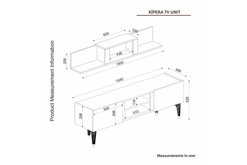 KIPERA Tv-möbelset 154x36,8 cm Brun - Möbler - Vardagsrum - Tv-möbler & mediamöbler - Tv-möbelset