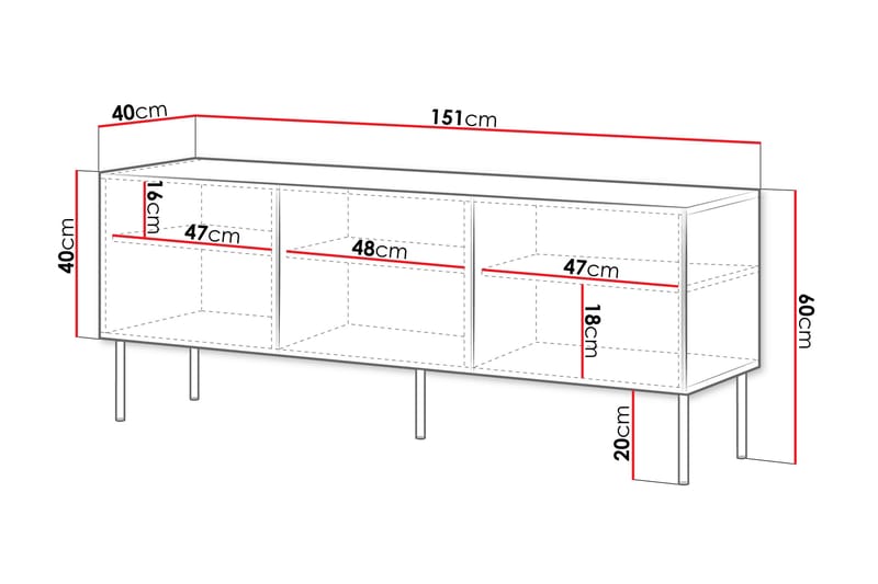 Laholm Tv-bänk 151 cm Svart - Möbler - Vardagsrum - Tv-möbler & mediamöbler - Tv-bänkar