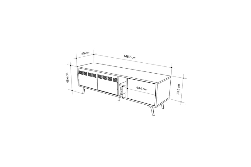 Lulia Tv-bänk 148,2 cm Brun/Ek - Möbler - Vardagsrum - Tv-möbler & mediamöbler - Tv-bänkar