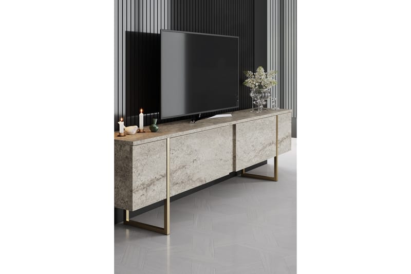 Luxe  Tv-bänk 180 cm Beige/Guld - Möbler - Vardagsrum - Tv-möbler & mediamöbler - Tv-bänkar