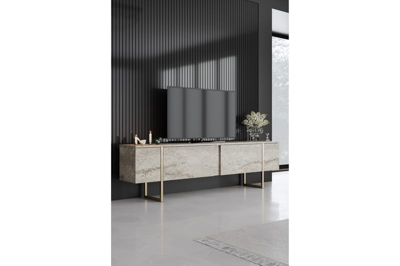 Luxe  Tv-bänk 180 cm Beige/Guld - Möbler - Vardagsrum - Tv-möbler & mediamöbler - Tv-bänkar