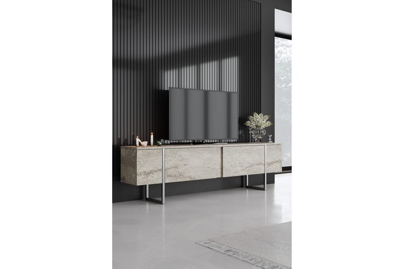 Luxe  Tv-bänk 180 cm Beige/Silver - Möbler - Vardagsrum - Tv-möbler & mediamöbler - Tv-bänkar