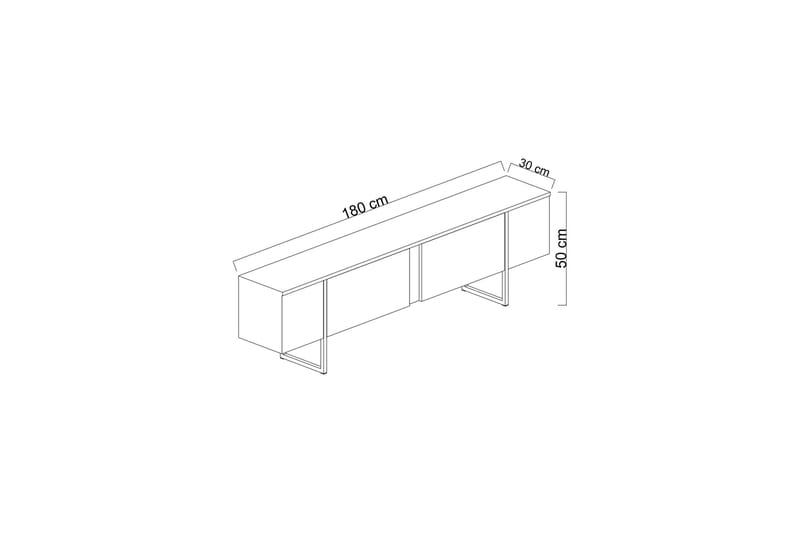 Luxe  Tv-bänk 180 cm Valnöt/Silver - Möbler - Vardagsrum - Tv-möbler & mediamöbler - Tv-bänkar