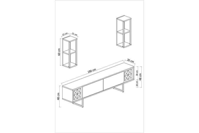 MANCHAN Tv-bänk 180 cm Vit/Svart - Möbler - Vardagsrum - Tv-möbler & mediamöbler - Tv-bänkar