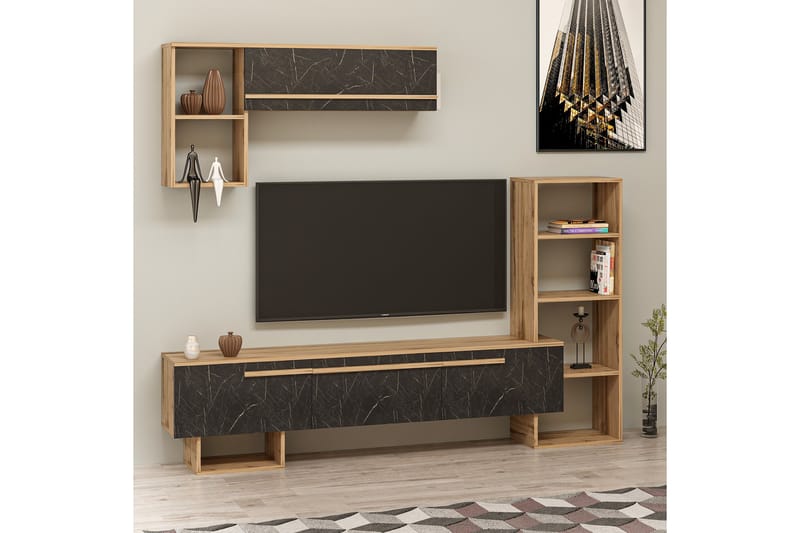 MEGA Tv-möbelset 120x22 cm Brun/Svart - Möbler - Vardagsrum - Tv-möbler & mediamöbler - Tv-möbelset