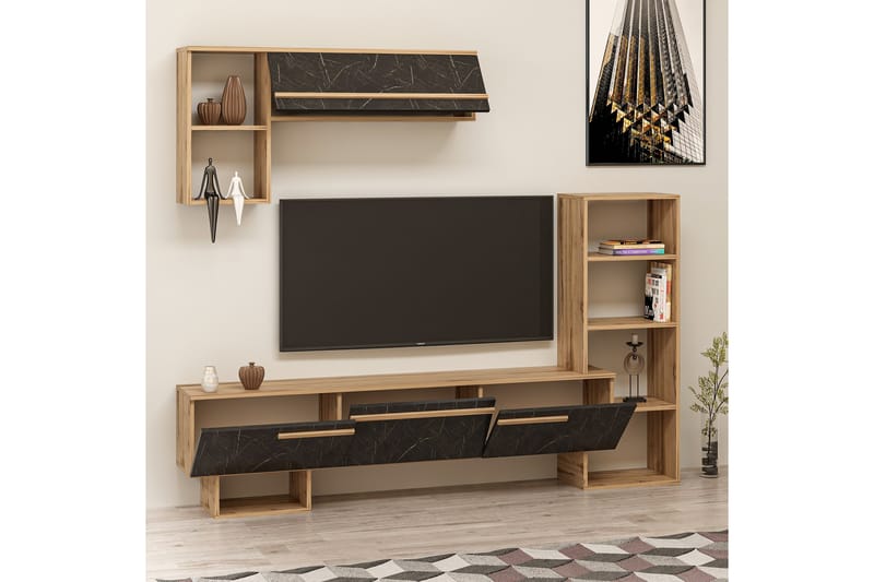 MEGA Tv-möbelset 120x22 cm Brun/Svart - Möbler - Vardagsrum - Tv-möbler & mediamöbler - Tv-möbelset