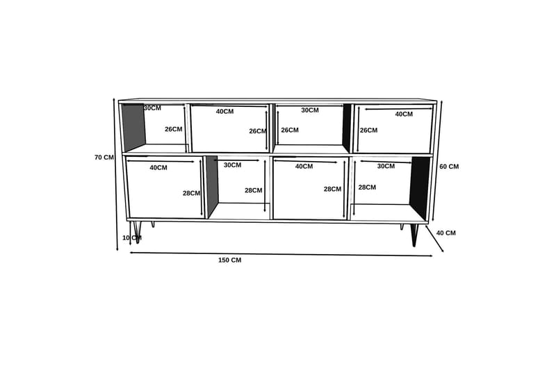 Momodern Tv-bänk 150x40 cm - Antracit - Möbler - Vardagsrum - Tv-möbler & mediamöbler - Tv-bänkar