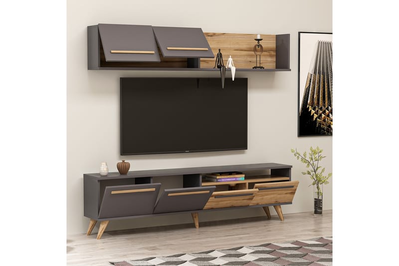 MONO Tv-möbelset 180x22 cm Brun/Svart - Möbler - Vardagsrum - Tv-möbler & mediamöbler - Tv-möbelset