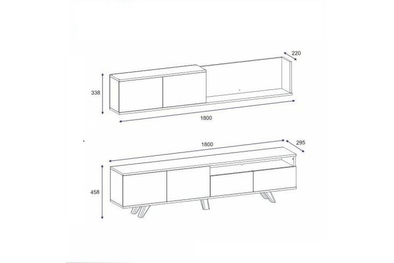 MONO Tv-möbelset 180x22 cm Vit - Möbler - Vardagsrum - Tv-möbler & mediamöbler - Tv-möbelset