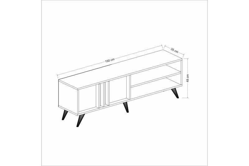 MUNNA Tv-bänk 150 cm Antracit/Ek - Möbler - Vardagsrum - Tv-möbler & mediamöbler - Tv-bänkar