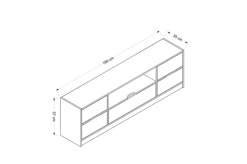 MUNNA Tv-bänk 180 cm Valnöt/Antracit - Möbler - Vardagsrum - Tv-möbler & mediamöbler - Tv-bänkar