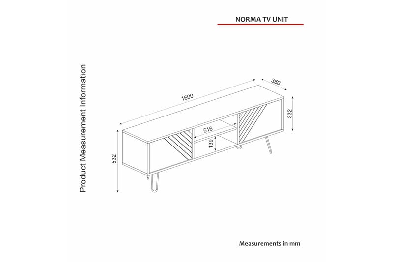 NORMA Tv-möbelset 160x35 cm Brun - Möbler - Vardagsrum - Tv-möbler & mediamöbler - Tv-möbelset