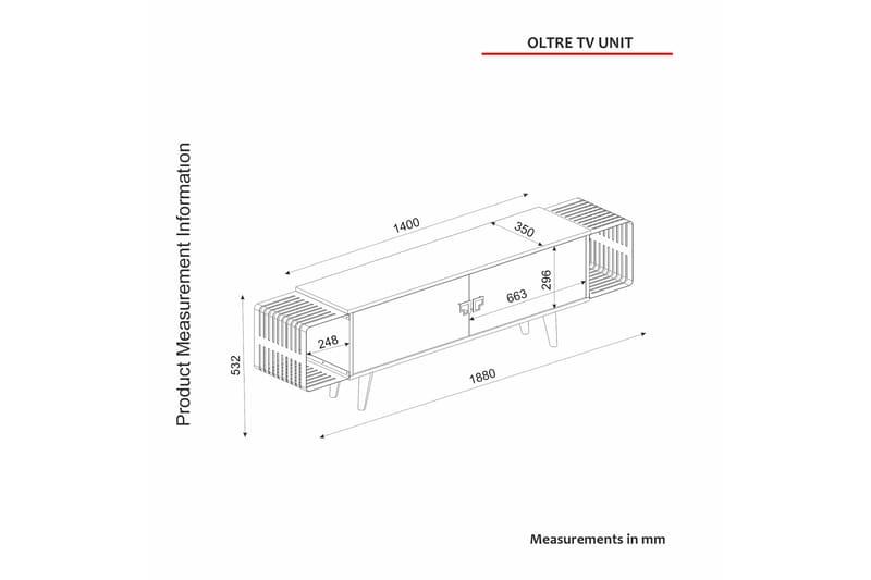 OLTRE Tv-möbelset 188x35 cm Brun/Svart - Möbler - Vardagsrum - Tv-möbler & mediamöbler - Tv-möbelset