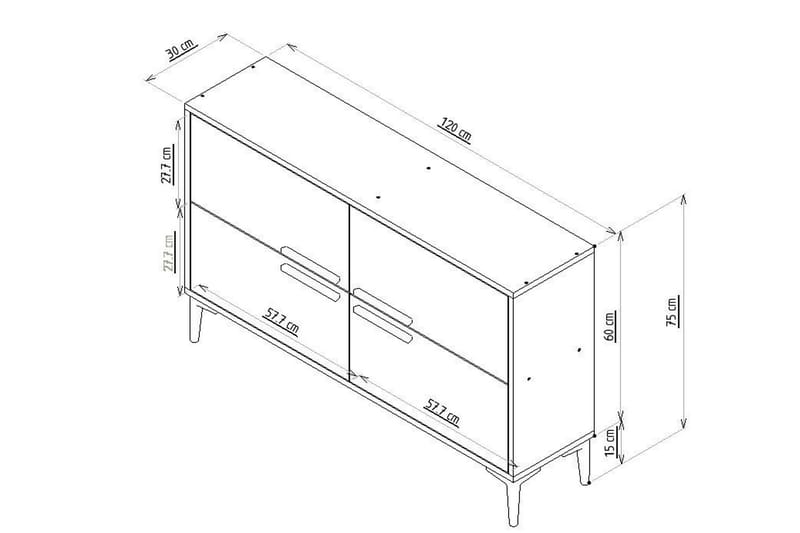 PATRO Tv-bänk 120 cm Ek - Möbler - Vardagsrum - Tv-möbler & mediamöbler - Tv-bänkar