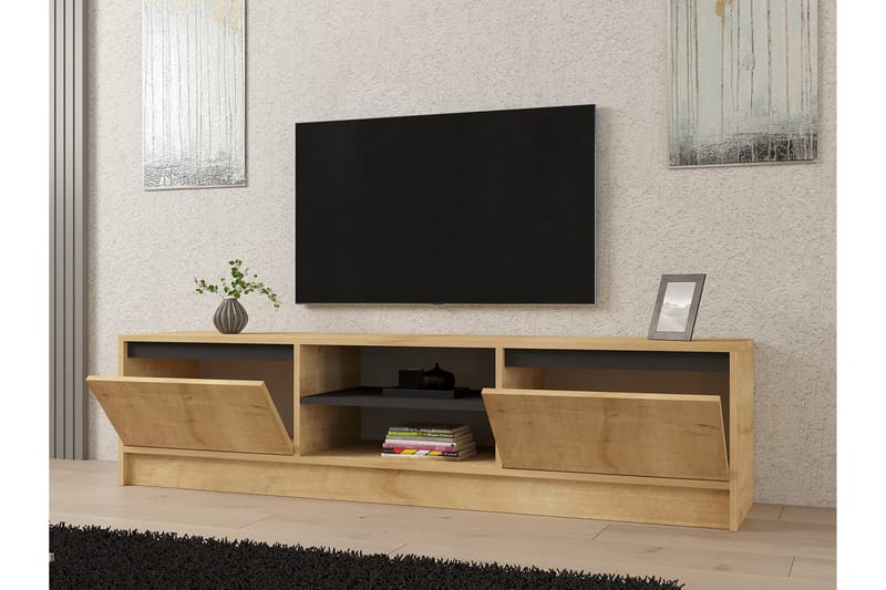 Pelen Tv-bänk 180 cm Brun/Ek/Antracit - Möbler - Vardagsrum - Tv-möbler & mediamöbler - Tv-bänkar