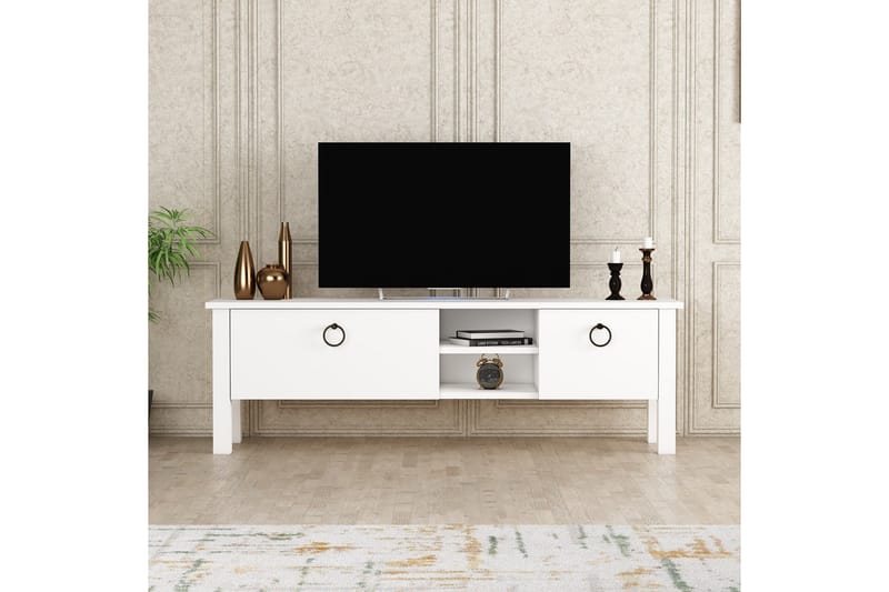 PERRENMIES Tv-bänk 140x35 cm Vit - Möbler - Vardagsrum - Tv-möbler & mediamöbler - Tv-bänkar